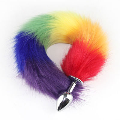 Faux Fox Tail Rainbow SUS Personalised Butt Plug Colorful Anal Plug Toy
