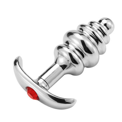 Stainless Steel OEM Diamond Anal Plug Gem Base Metal Butt Plugs Trainer Beads Massage Toys
