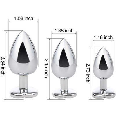 3 Size Heart Stainless Steel Personalised Butt Plug Crystal Anal Plug Prostate Massager