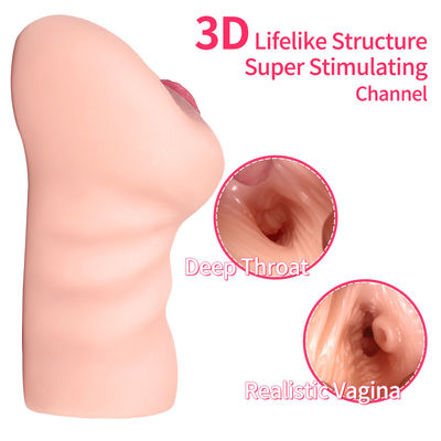 Male Masturbators Pocket Rubber Artificial Vagina Pussy 3D Textured Vagina Mouth Double Ends