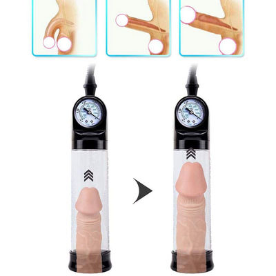 Manual Growth Penile Vacuum Pump Devices Pressure Meter Improve Boost In Size