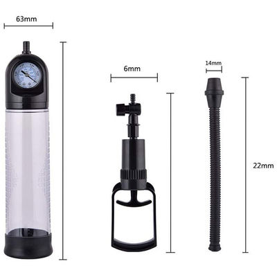 Manual Growth Penile Vacuum Pump Devices Pressure Meter Improve Boost In Size