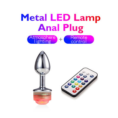 Metal Led Lamp Anal Plug Discoloration Remote Control Butt Plug