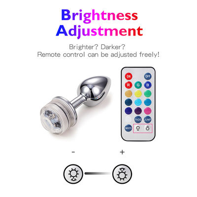 Metal Led Lamp Anal Plug Discoloration Remote Control Butt Plug