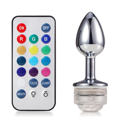 Metal Led Lamp Anal Plug Discoloration Remote Control Butt Plug