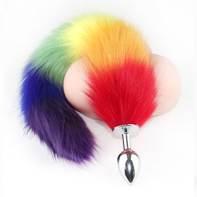 Faux Fox Tail Rainbow SUS Personalised Butt Plug Colorful Anal Plug Toy