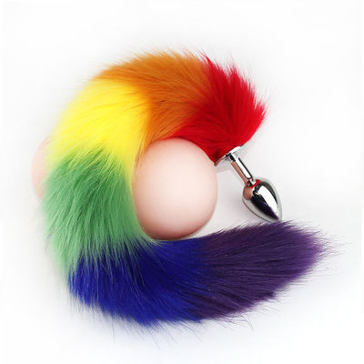 Faux Fox Tail Rainbow SUS Personalised Butt Plug Colorful Anal Plug Toy