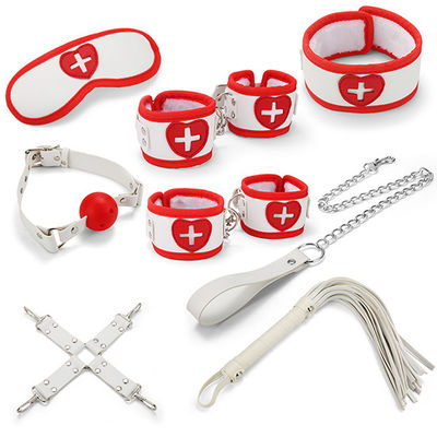 PU Leather Nurse Dress Up Luxury Bdsm Set Restraint Sex Toys SM Sex Bondage set