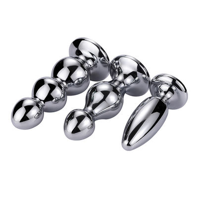 3PCS Stainless Steel Silver Anal Plug Personalised Butt Plug Massager Trainer Kit