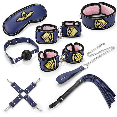 PU Leather Luxury Bdsm Set Policewoman Dress Up Restraint Sex Toy SM Sex Slavery