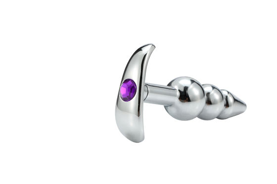 Metal Personalised Butt Plug Trainer Beads Massage SUS Anal Plugs Jewelry Crystal Gem Base Toys